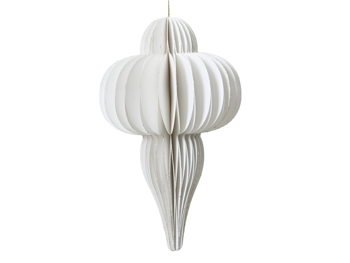 Decorazione goccia in carta 9xh.15cm bianco