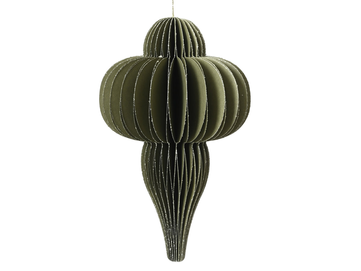 Decorazione goccia in carta 9xh.15cm verde