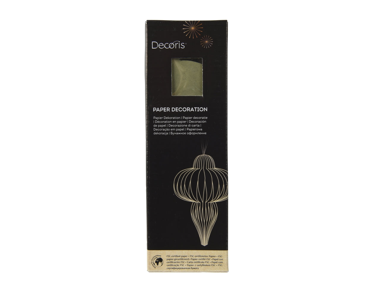 Decorazione goccia in carta 12xh.20cm verde