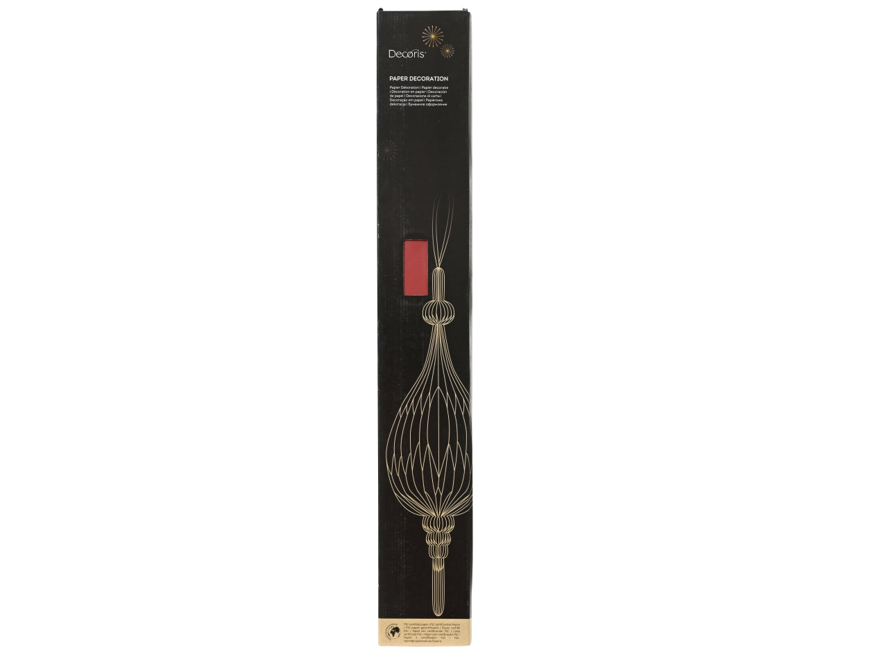 Decorazione goccia in carta 22xh.80cm rosso