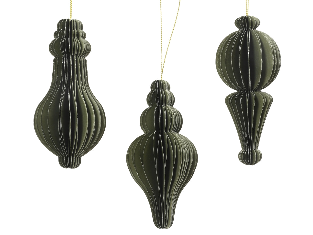 Appendino goccia carta 5,5xh.12cm verde modelli assortiti