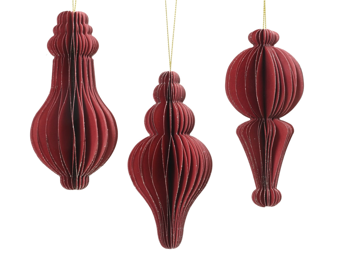 Appendino goccia carta 5,5xh.12cm rosso modelli assortiti