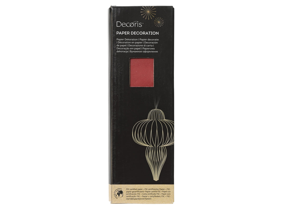 Decorazione goccia in carta 12xh.20cm rosso