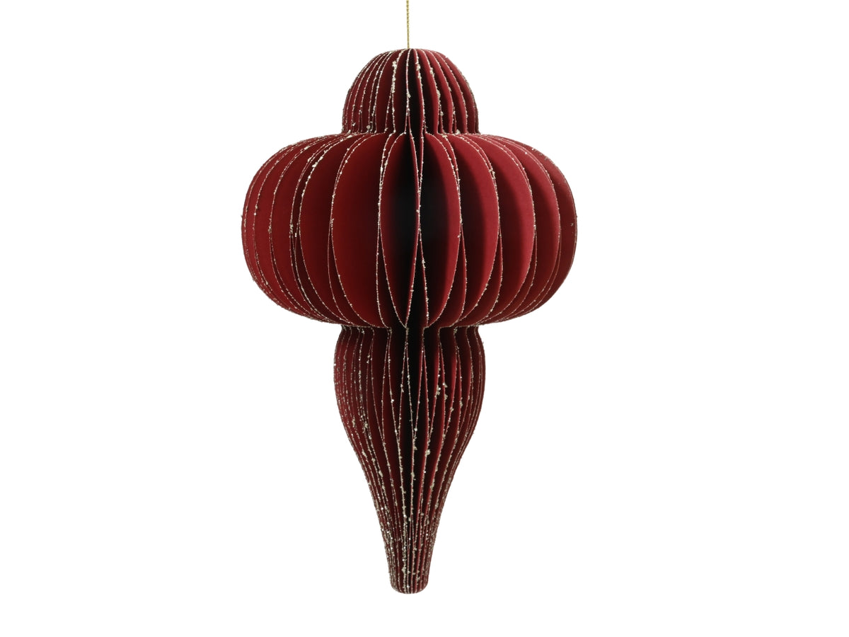 Decorazione goccia in carta 12xh.20cm rosso