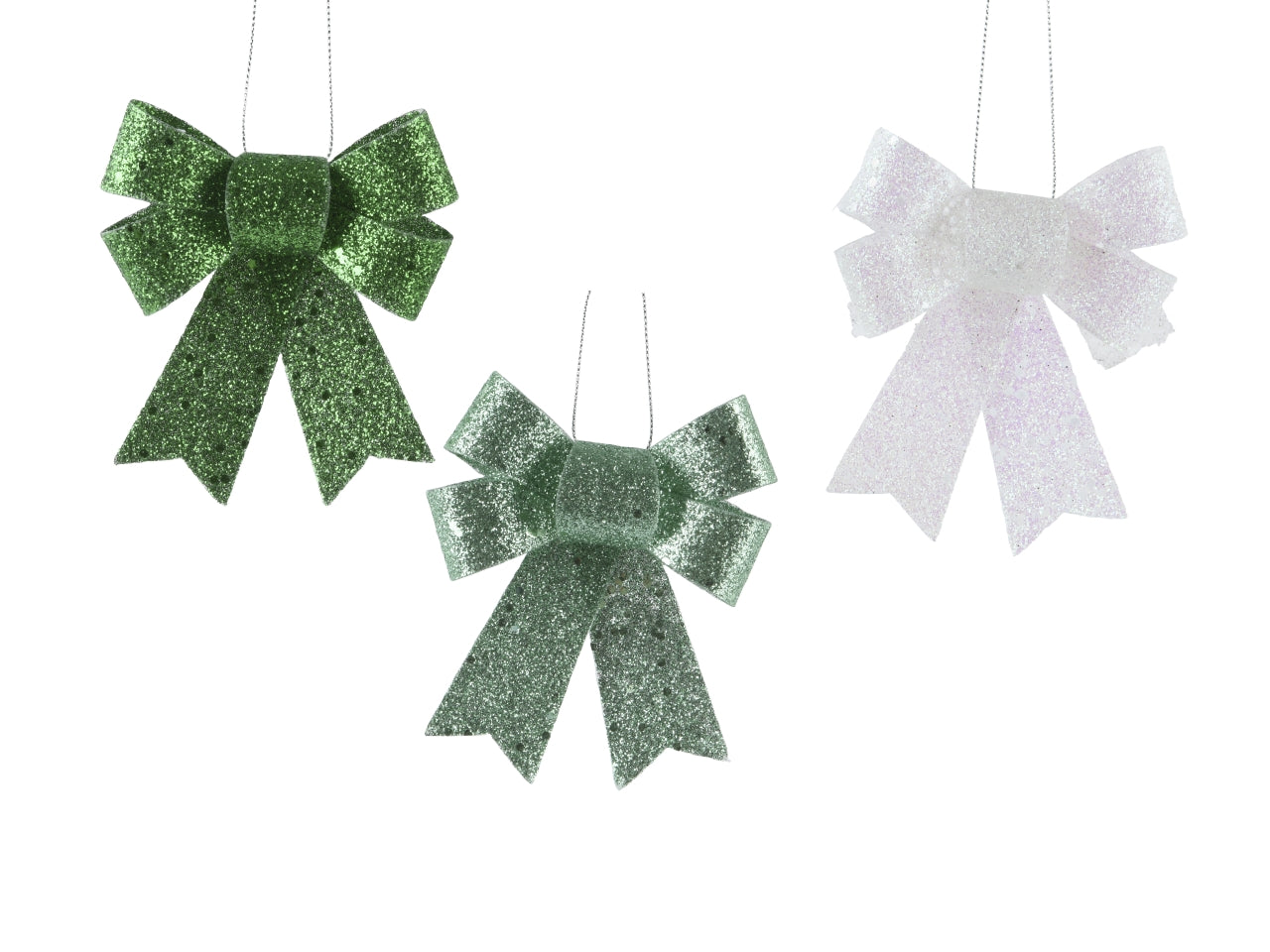 Fiocco 11,5x10,5cm glitter 3colori assortiti