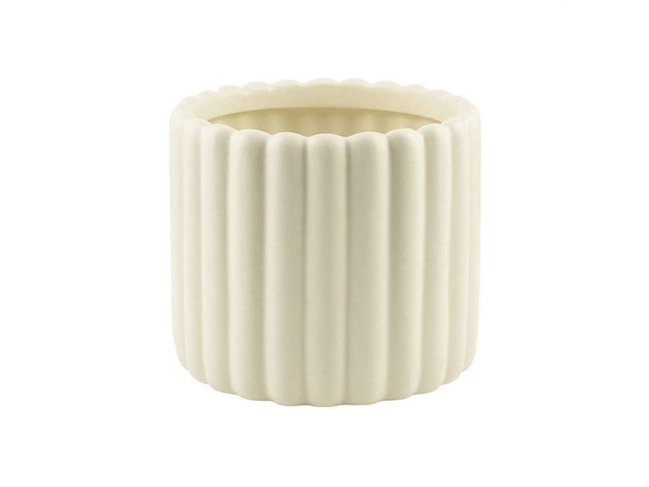 Cilindro rigato ceramica avorio h.105x125mm interno h.100x105mm