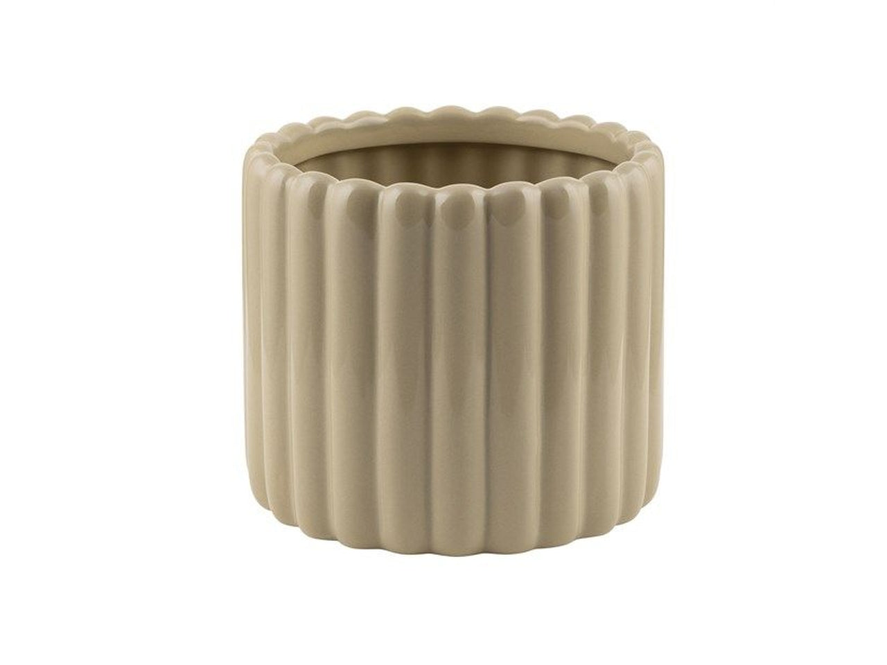 Cilindro rigato ceramica tortora h.125x144mm interno h.116x120mm