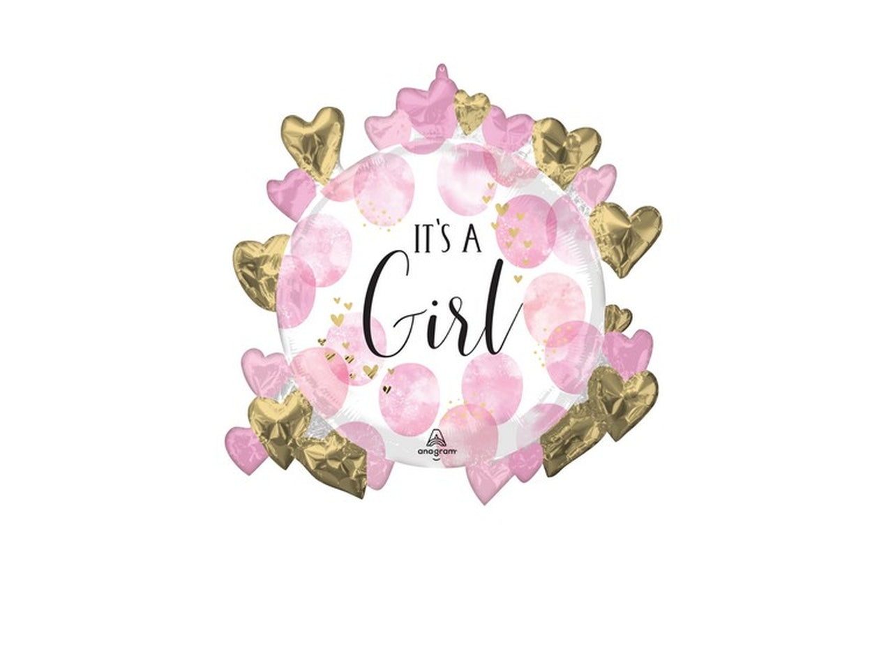 Pallone foil supershape 76x76cm Baby Girl Floral Geo