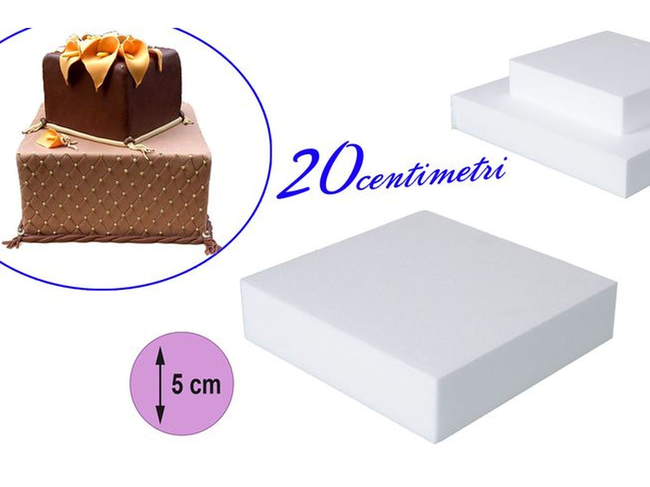 Base in polistirolo 20x20x5cm