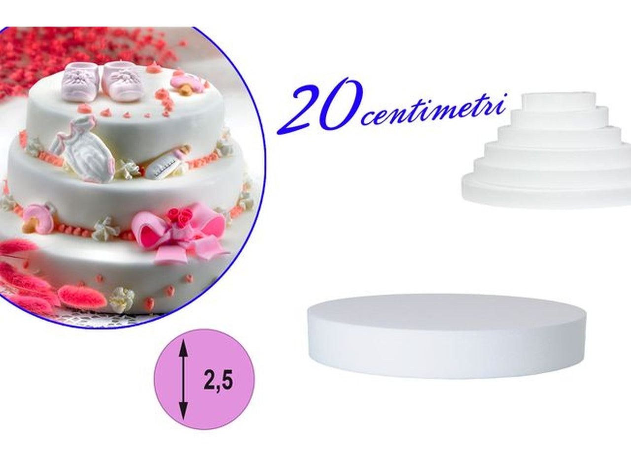 Base in polistirolo d.20x2,5cm