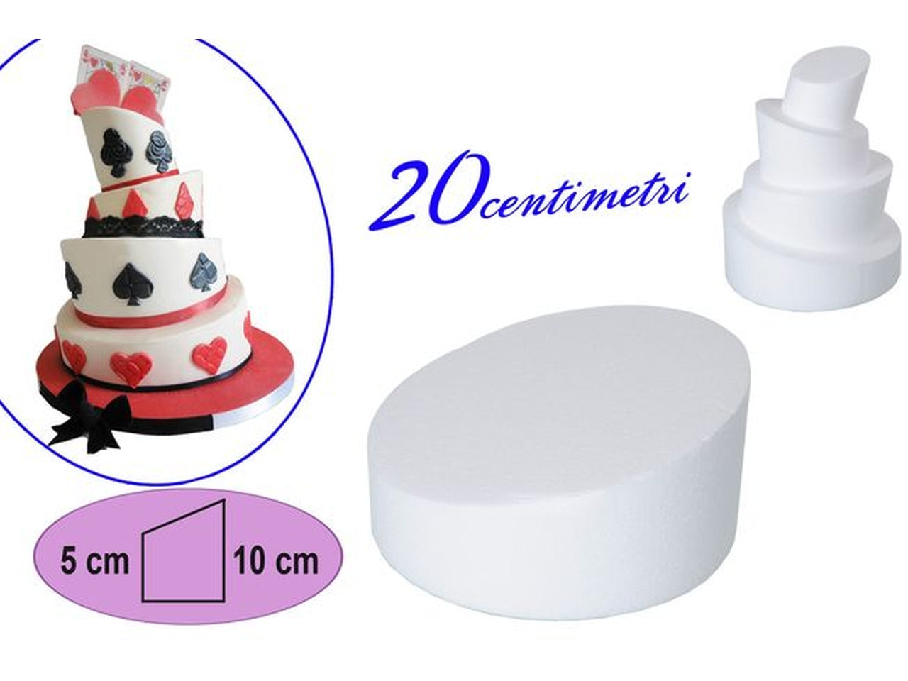 Base in polistirolo wonky d.20cm