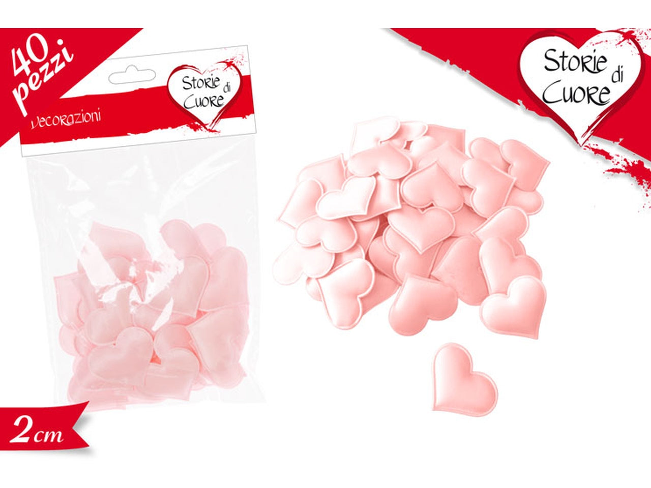 Busta con 40 cuori rosa