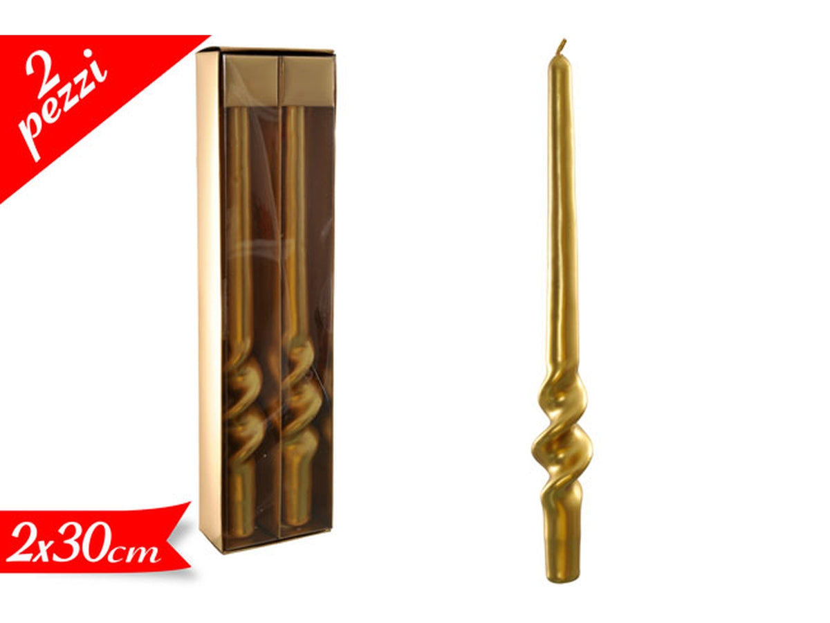 Coppia di candele gold