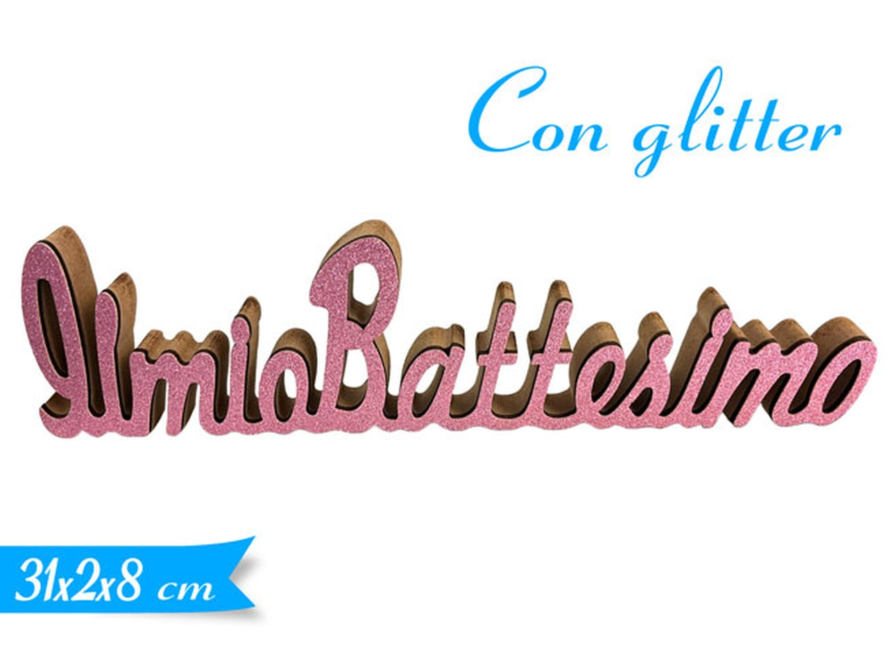 Decorazione il mio battesimo baby pink