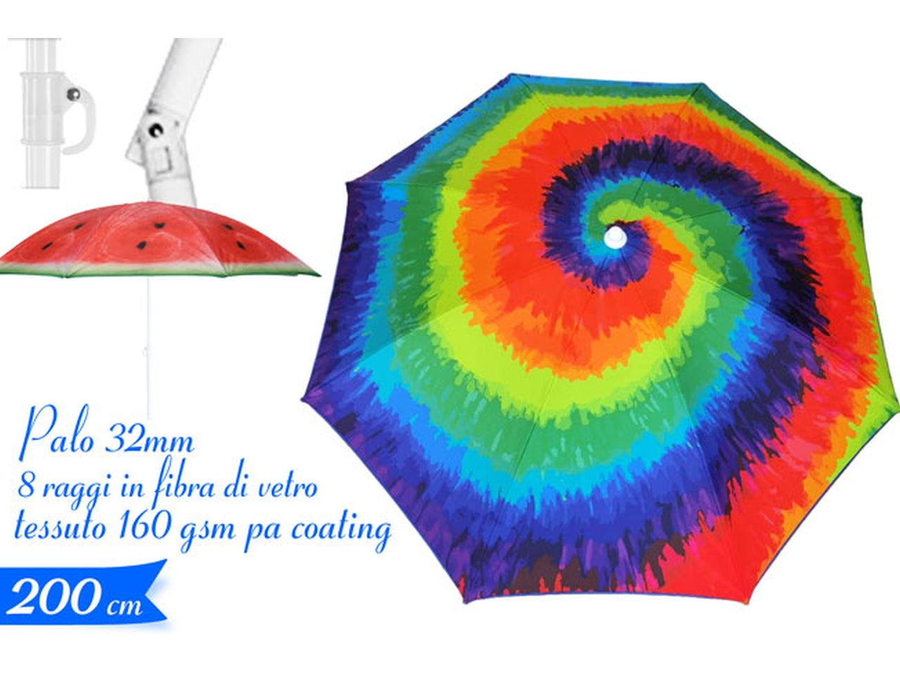 Ombrellone Da Mare Maury's Per Scoglio - H170 Cm, Colori Assortiti, Protezione UV, Resistente Al Vento - Foto 7