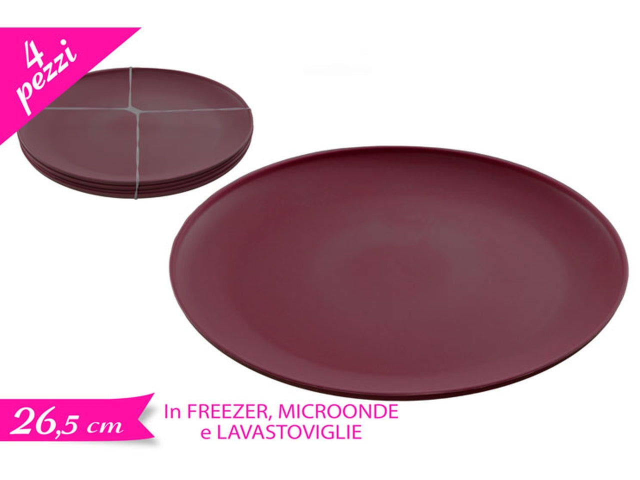 Set 4 piatti porpora