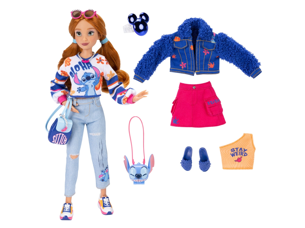 Bambola disney ily inspirata a stitch con accessori