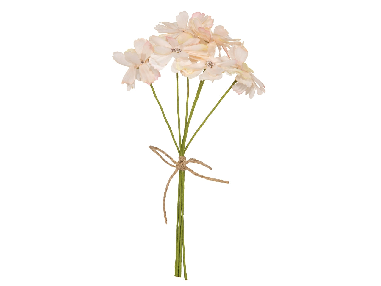 Mazzo di 6 fiori 20cm crema