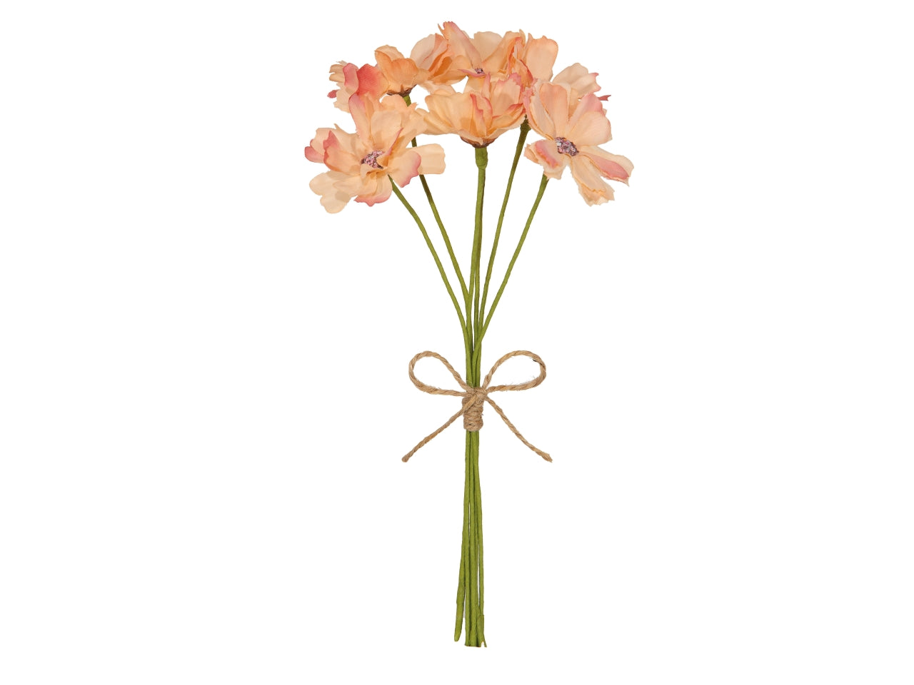 Mazzo di 6 fiori 20cm rosa pesca