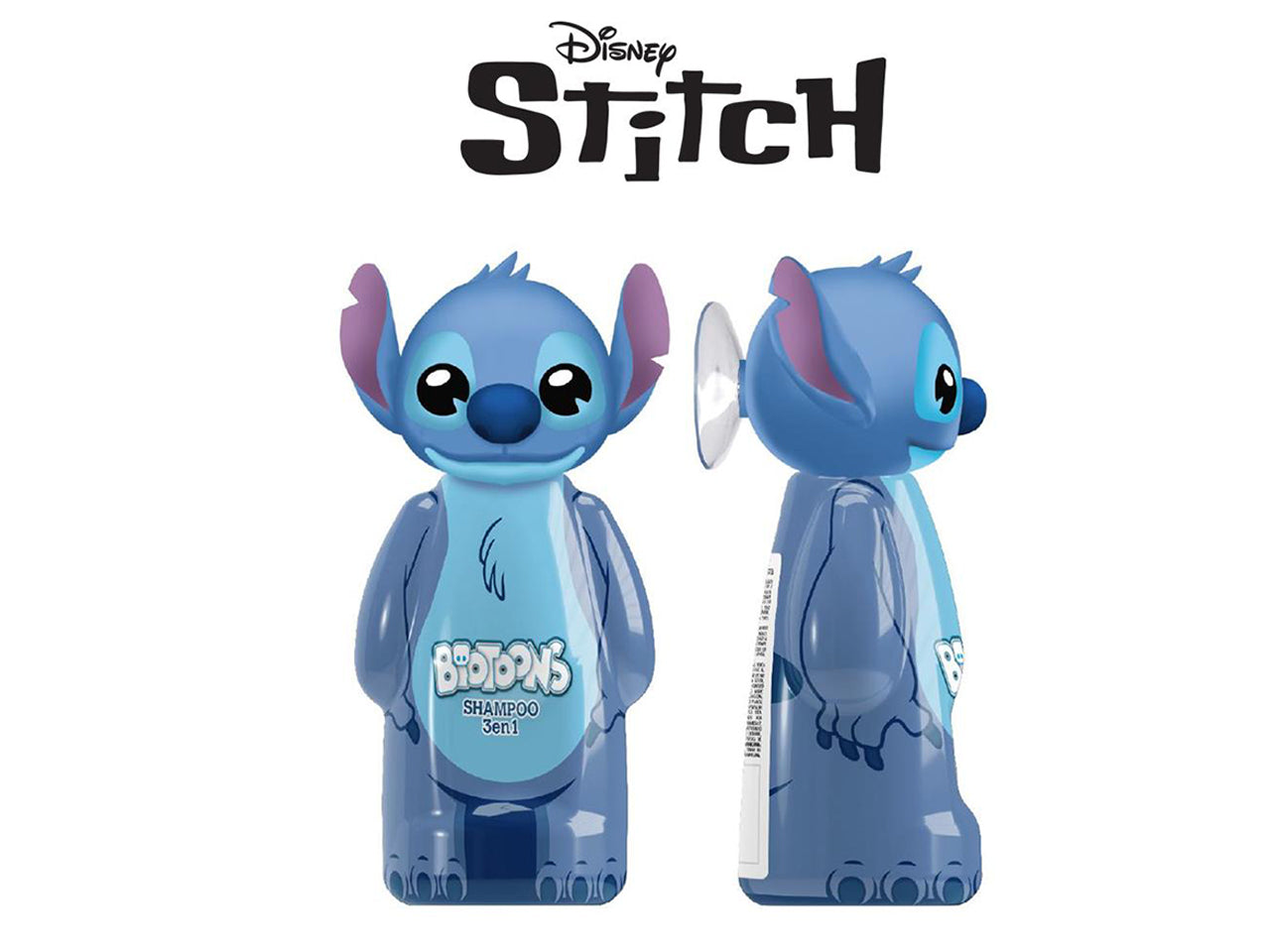 Stitch flacone 3D bagno doccia per bimbi con formula 3in1 combina shampoo, balsamo e gel doccia.