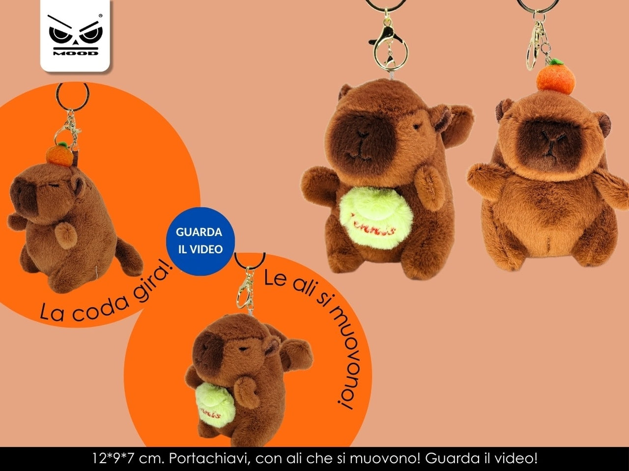 Peluche portachiavi crazy capy