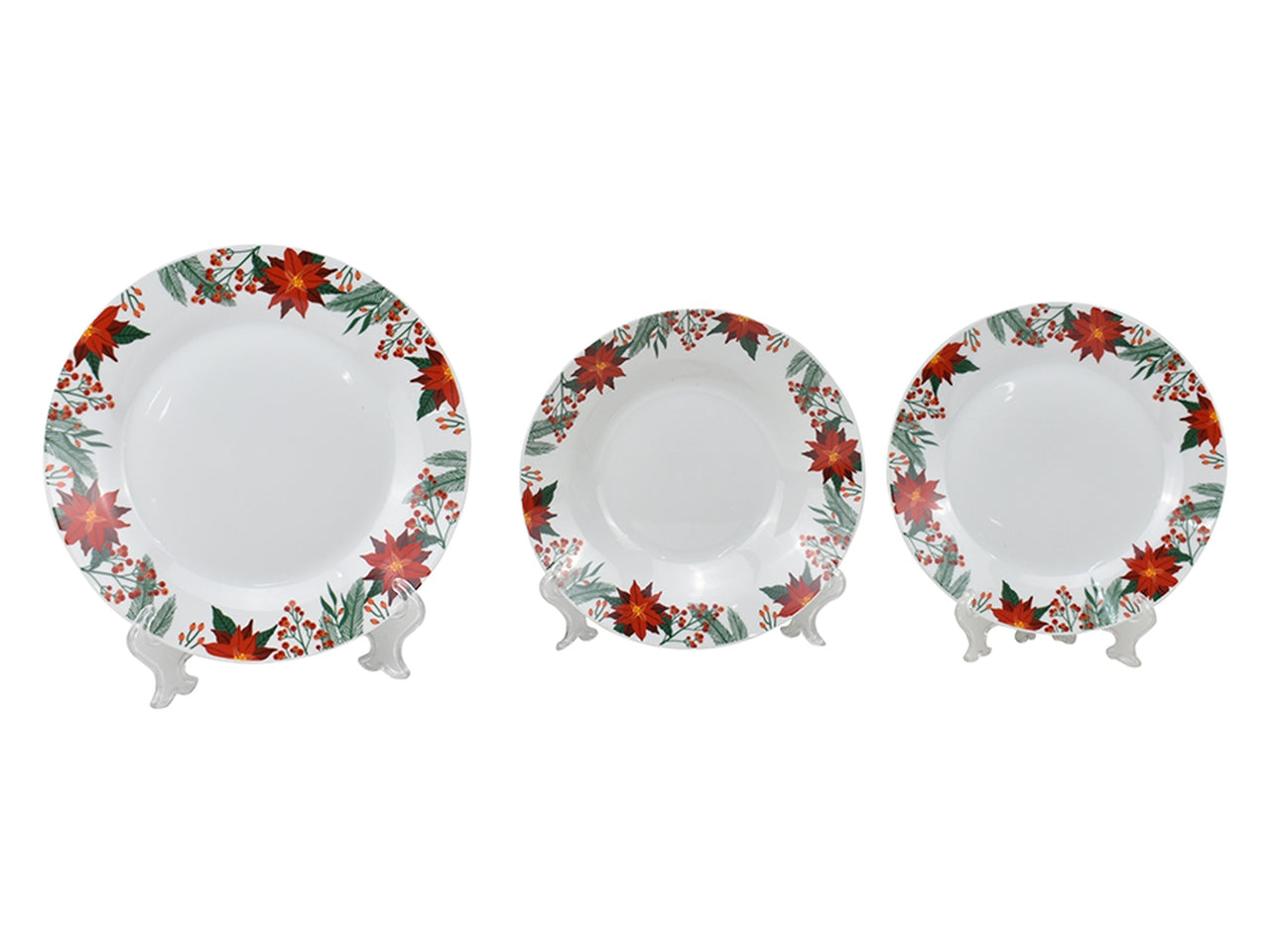 Servizio piatti fantasia natalizia 18 pezzi