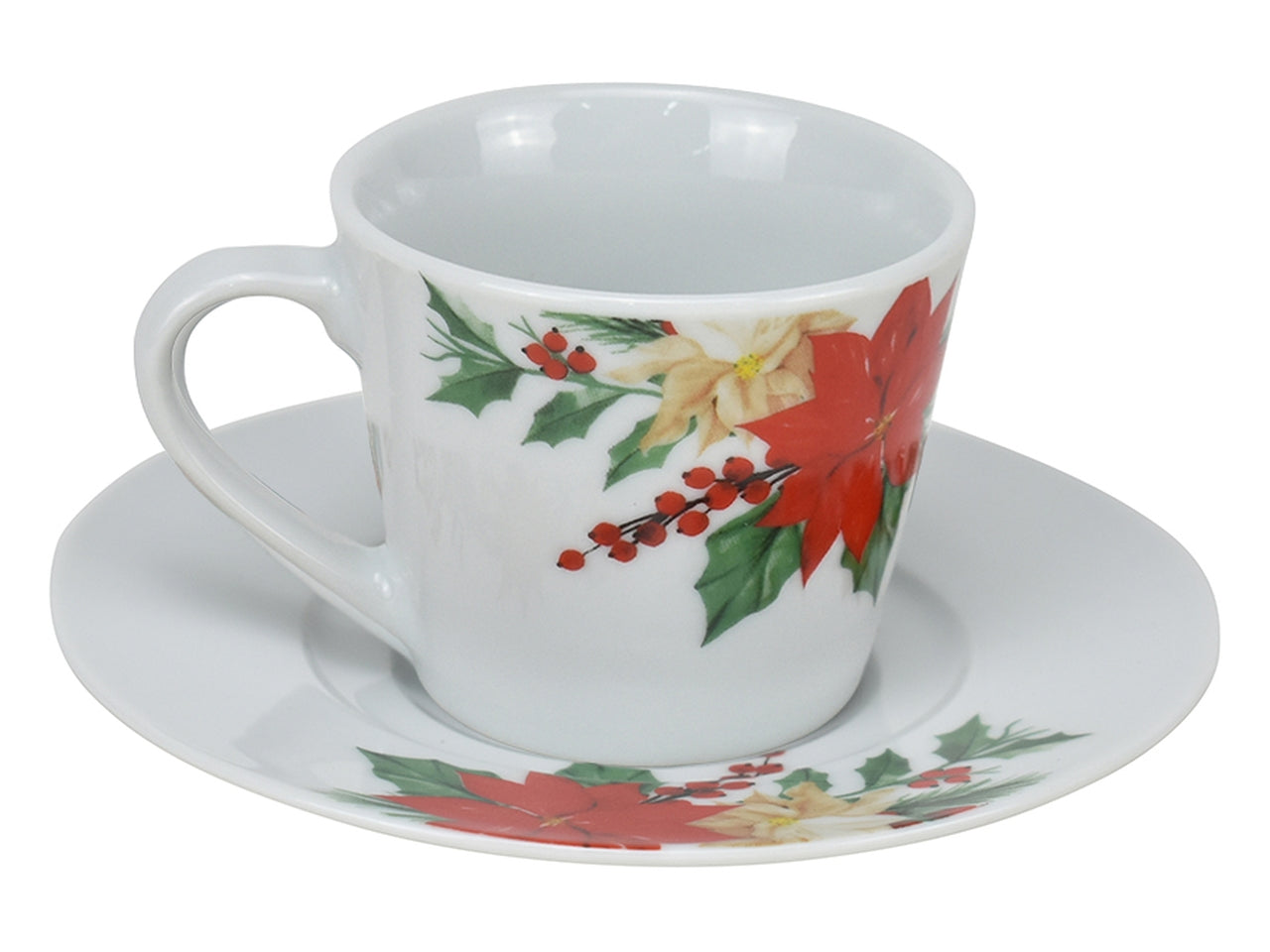 Tazzine natalizie 6 pezzi con piattino tondo