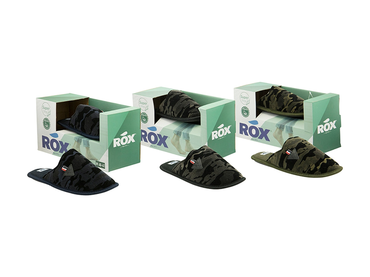 Pantofola rox da uomo taglia dalla 41 alla 46 in scatola, colori assortiti