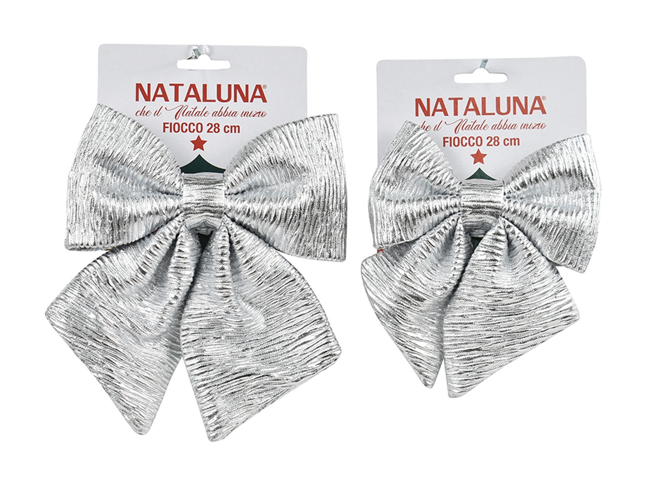 Fiocco argento in misure assortite 13/16cm