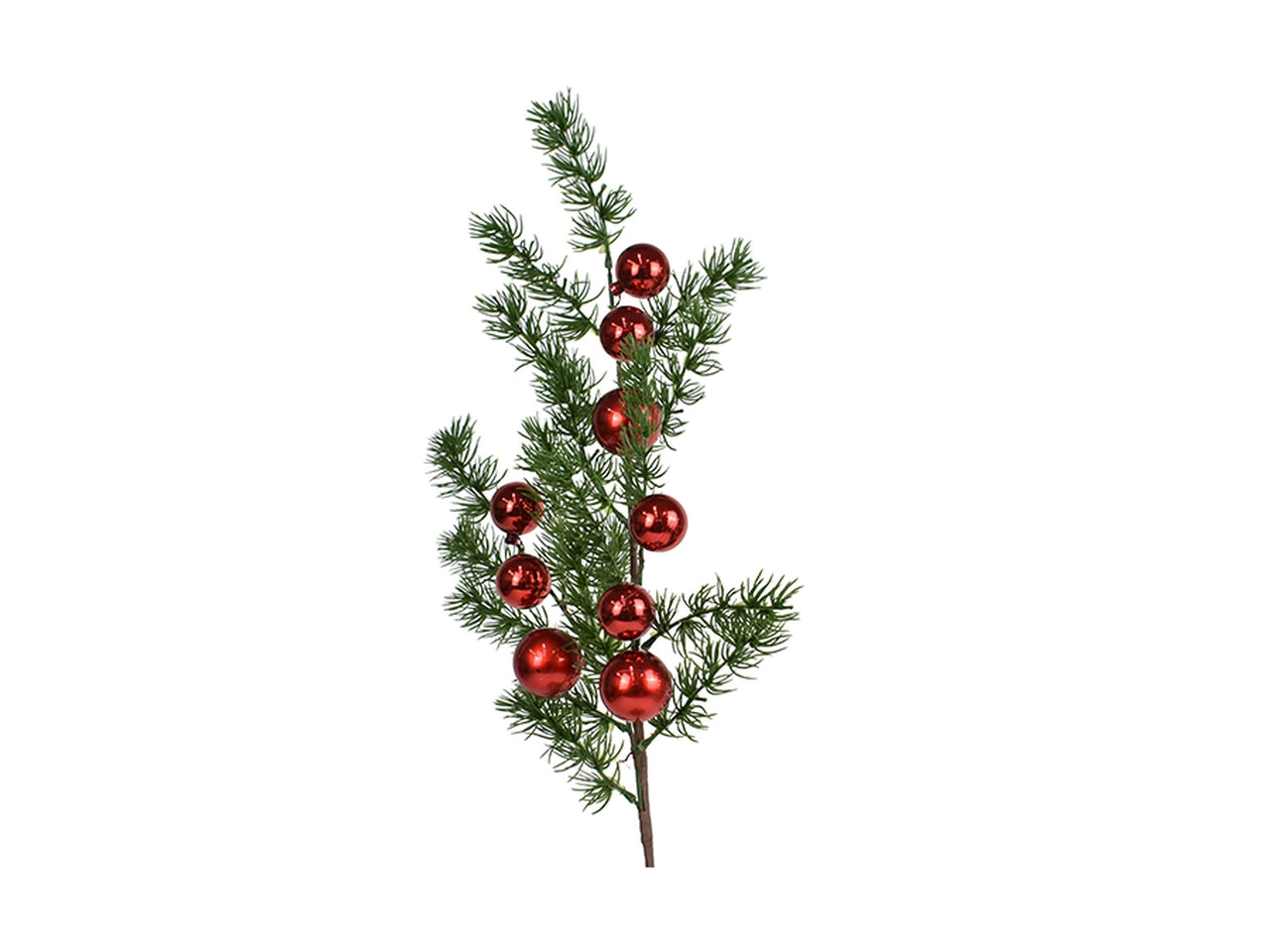 Ramo 85cm verde con palle rosso