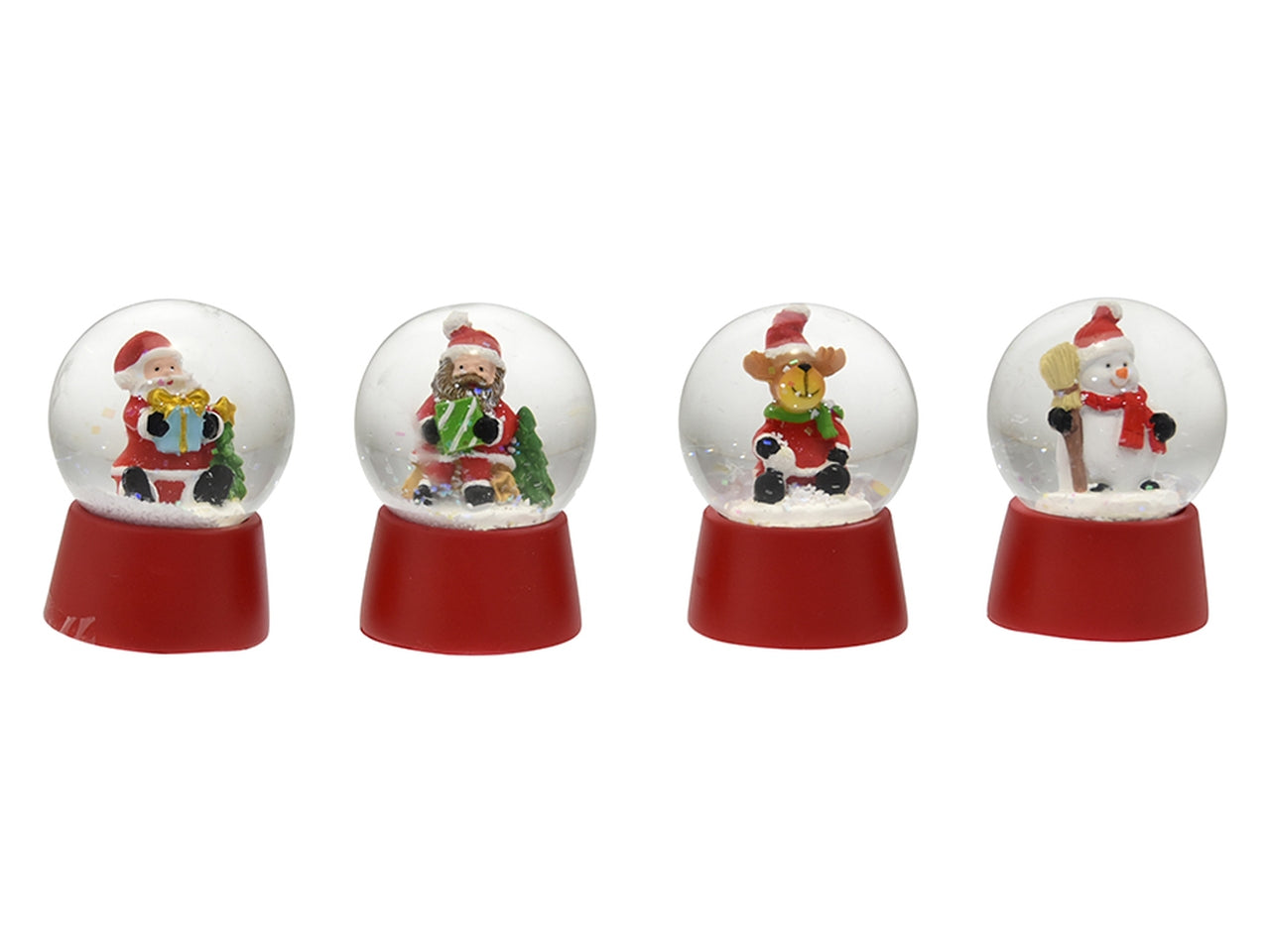 Ampolla vetro con neve 4,5xh.6cm in 4 assortimenti