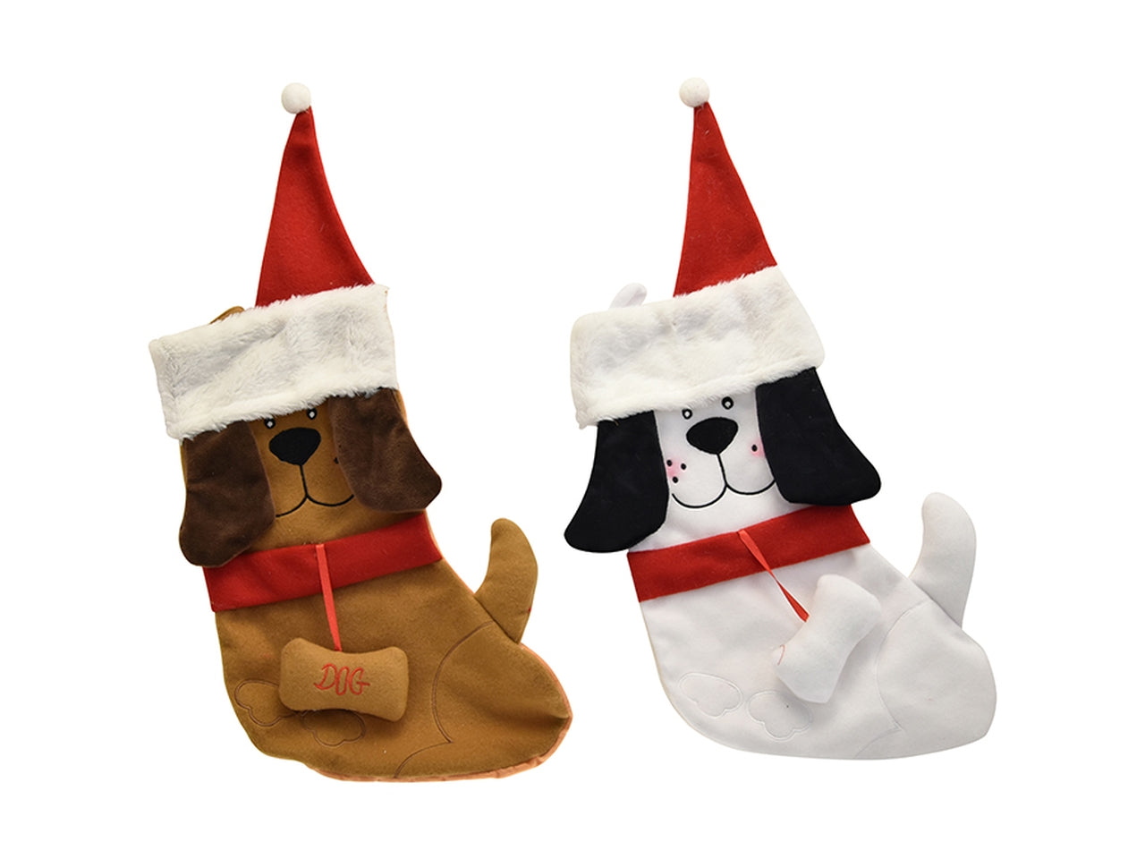 Calza natalizia cane 45cm assortite