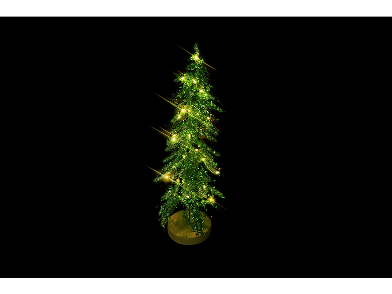 Albero 40cm con 40led a batteria e timer verde