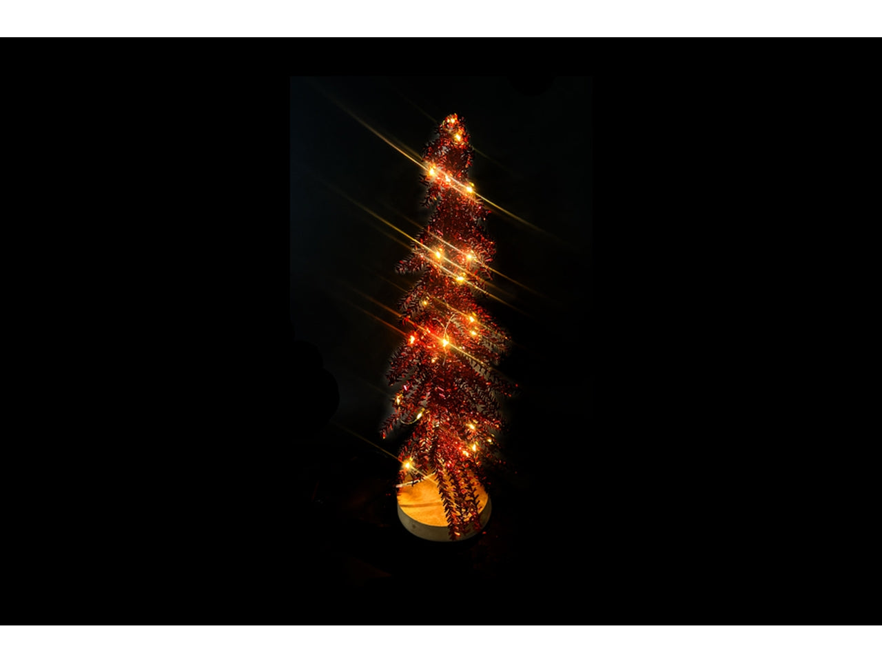 Albero 40cm con 40led a batteria e timer rosso
