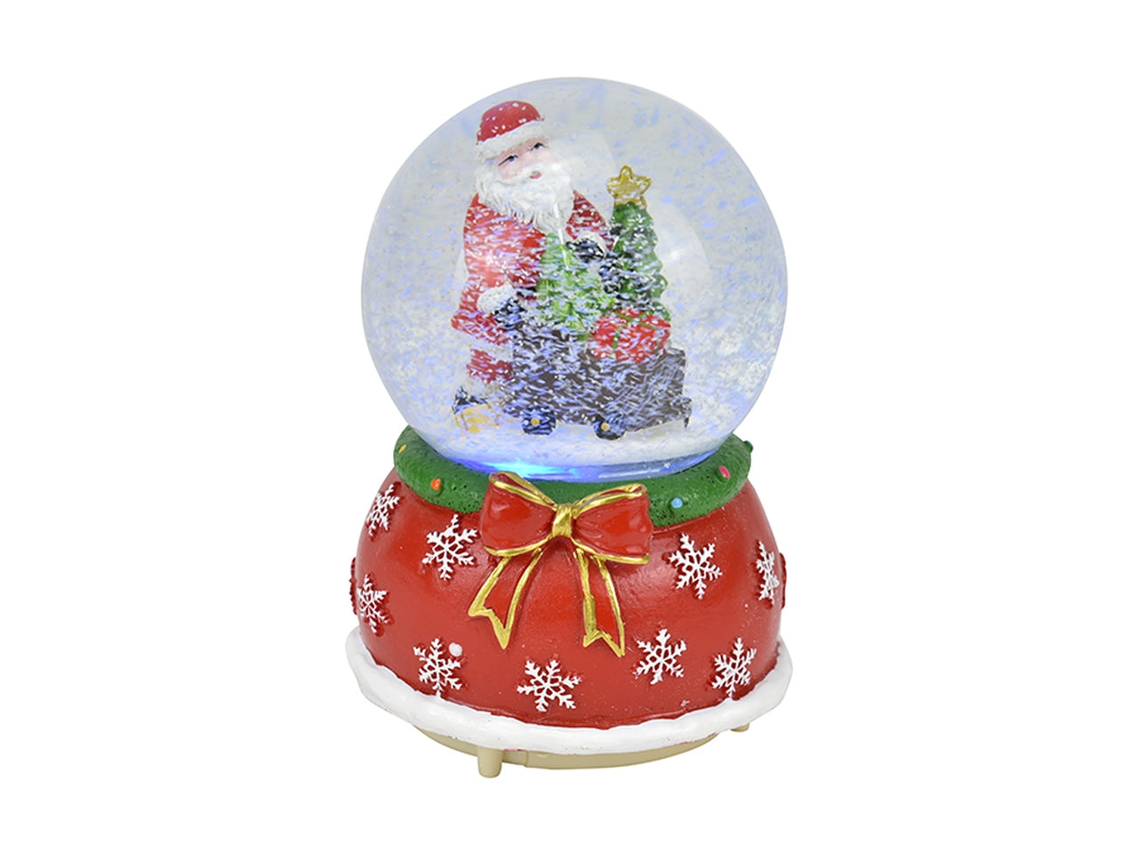 Ampolla 10cm con babbo natale e alberello