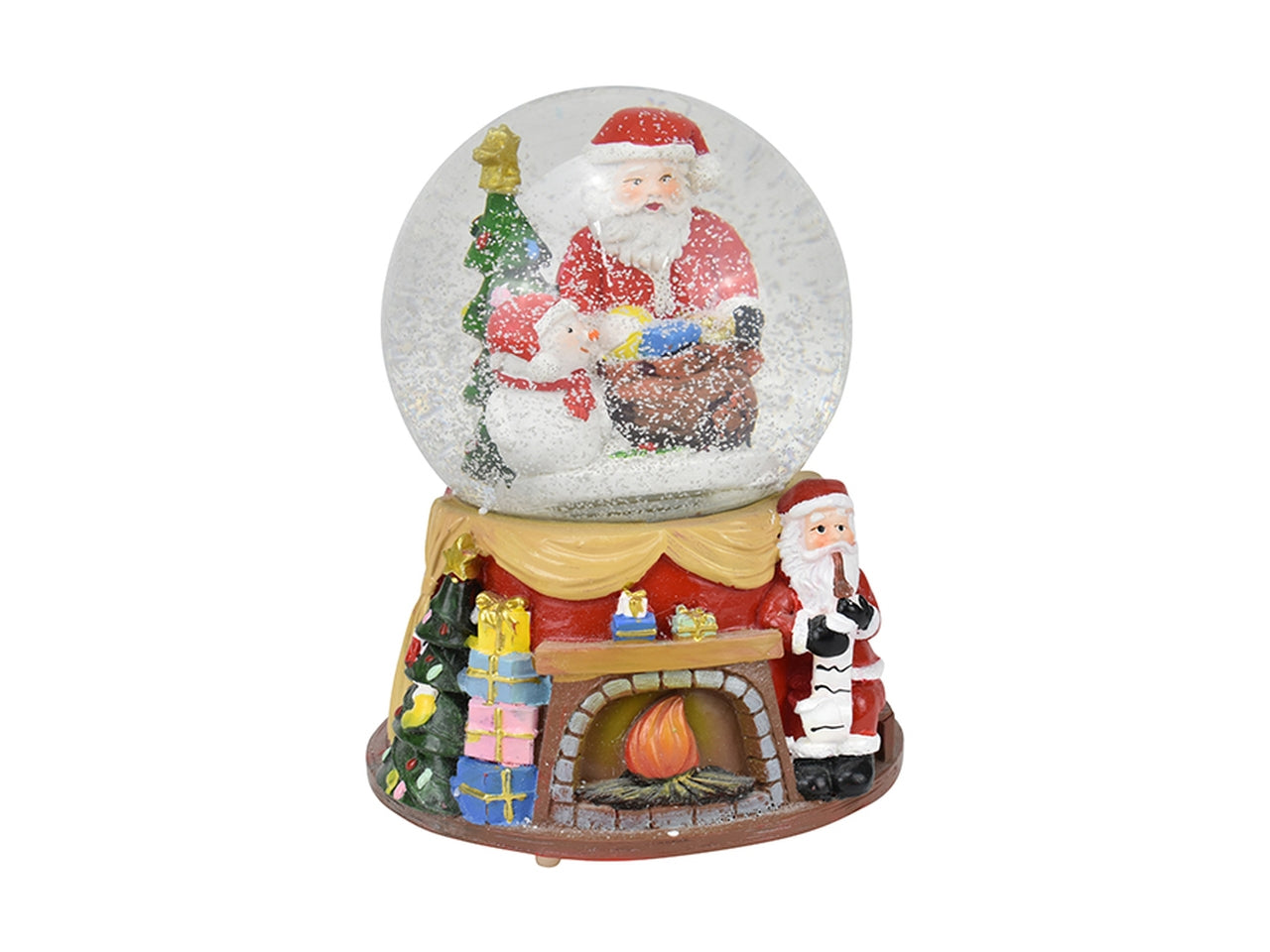 Ampolla 10cm con babbo natale e albero