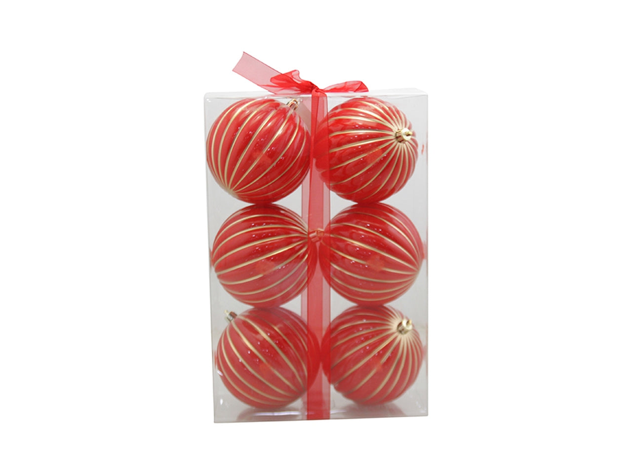 Palla 10cm a spicchi in confezione da 6 pezzi rosso