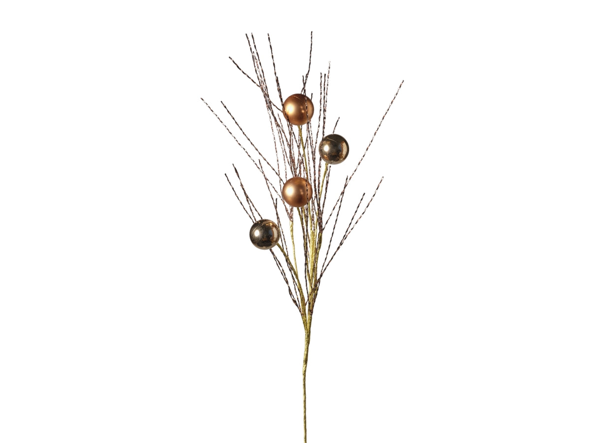 Ramo palline con fili natalizi 90cm maxi 734 copper