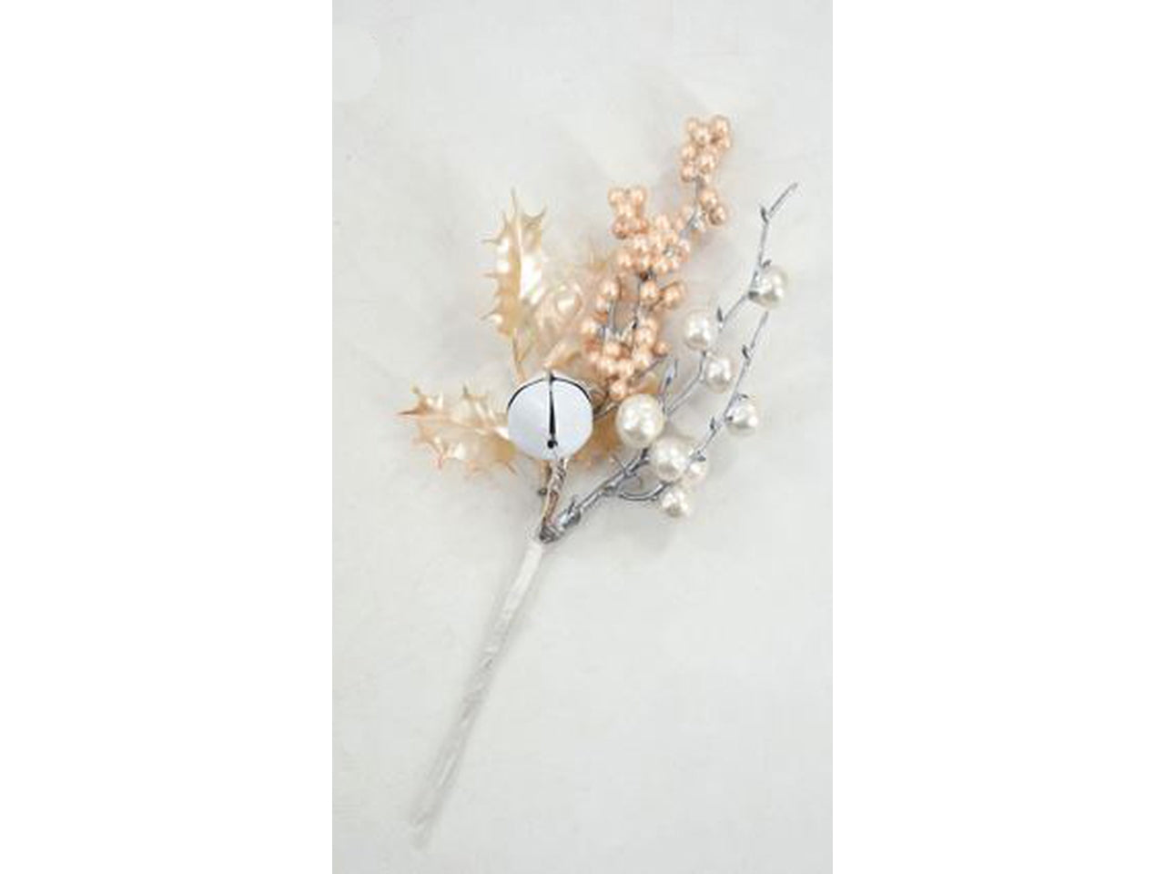 Pick 24cm con bacche bianche e rosa perlate in 2 assortimenti