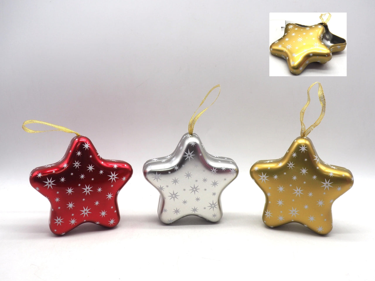 Scatola stella latta da appendere colori assortiti