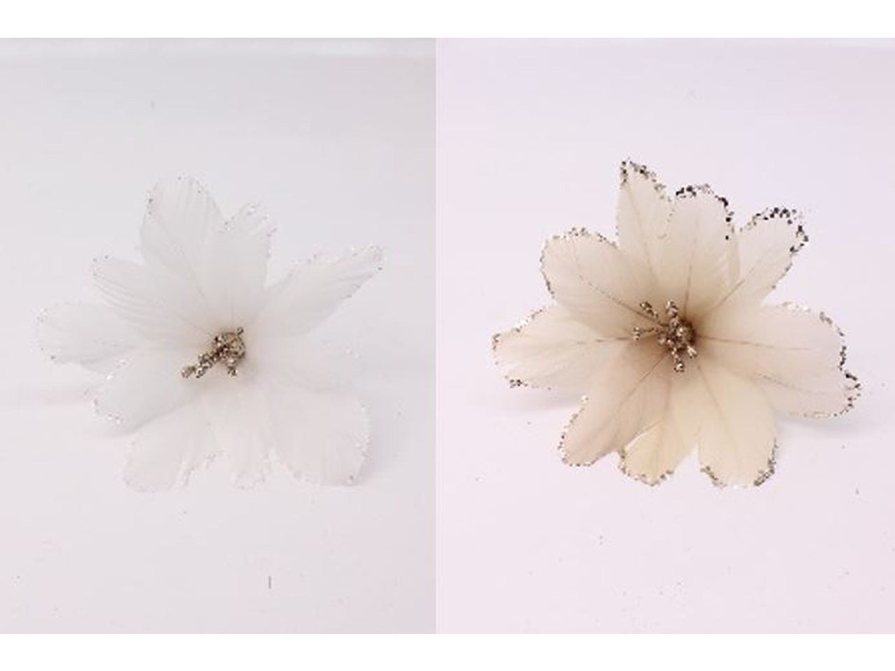 Appendino fiore con piume 9x19cm colori assortiti