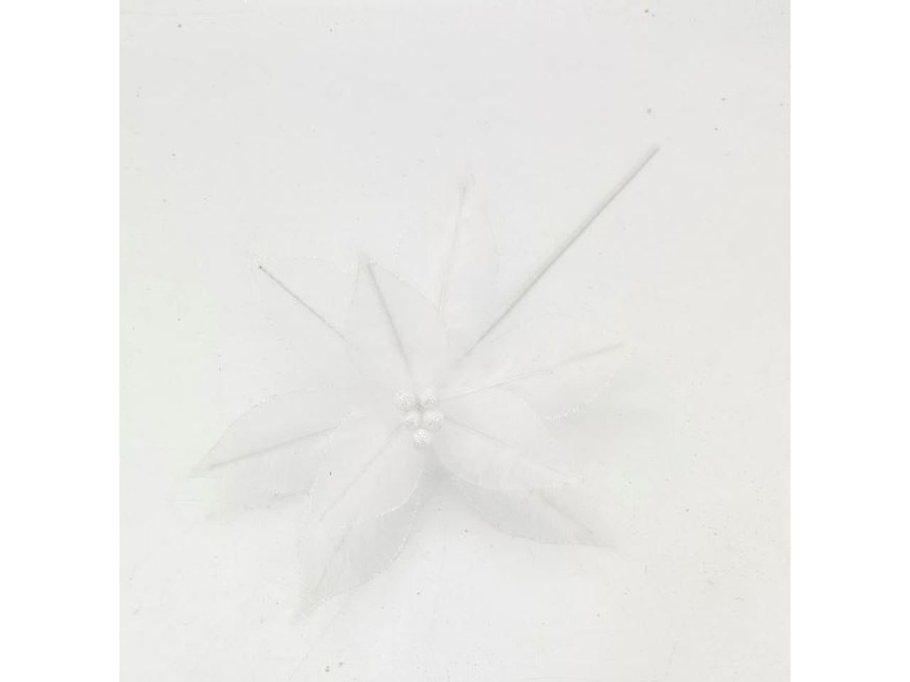 Ramo stella di natale 40cm con piume bianco