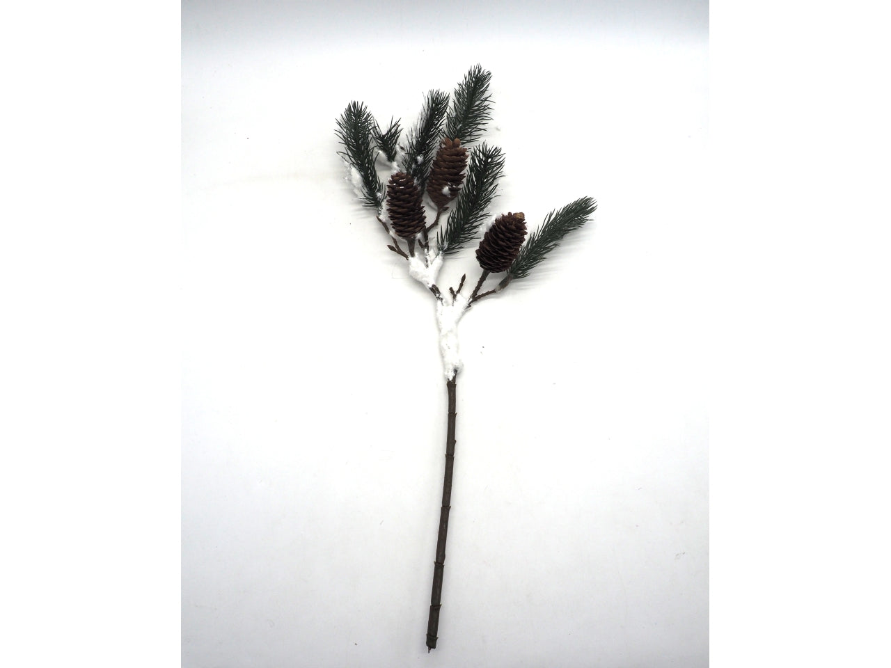 Ramo pino 58cm floccato con pigne