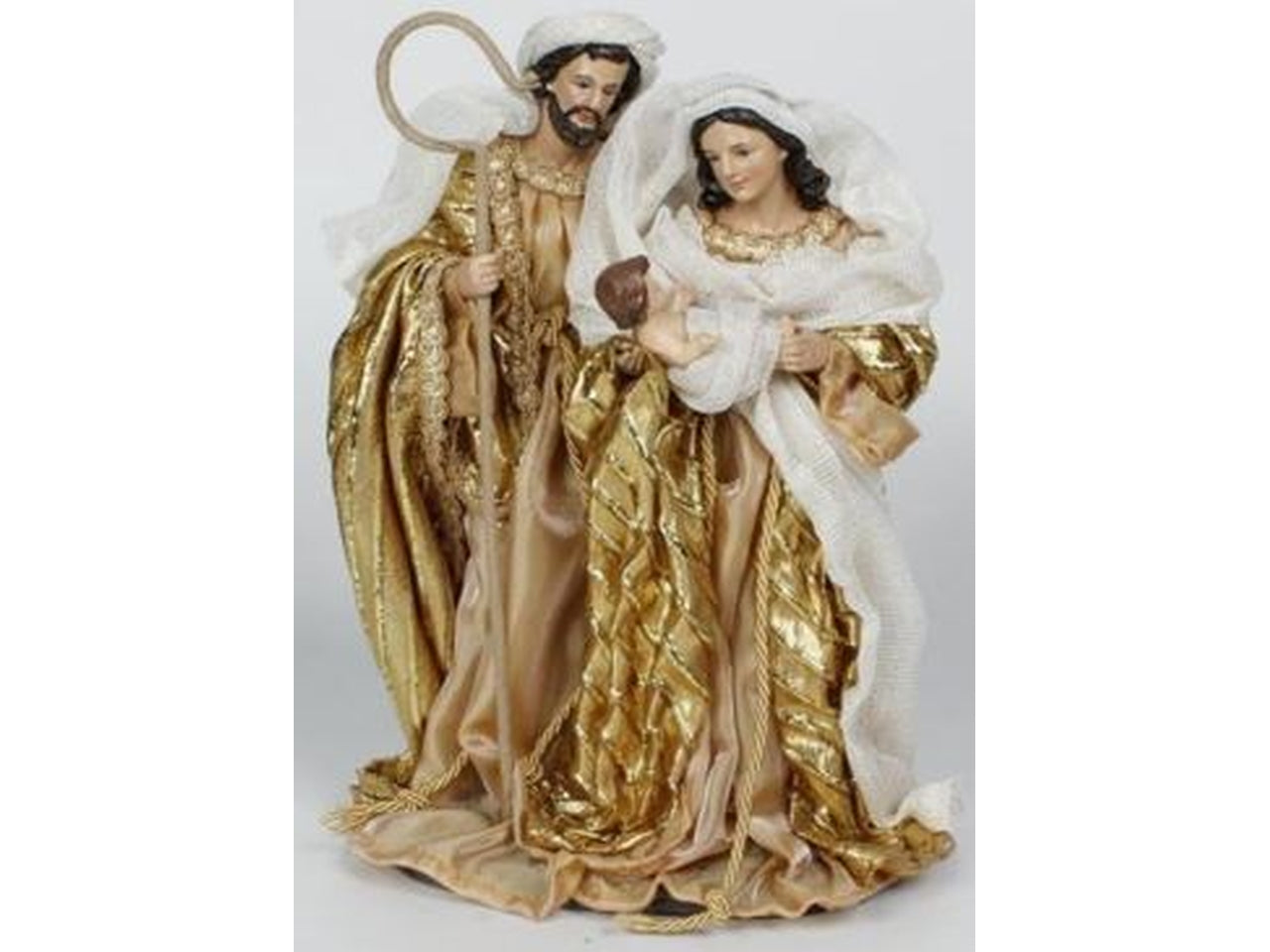 Nativita' 3 pezzi con vestito in stoffa 18x13,5xh.30,5cm