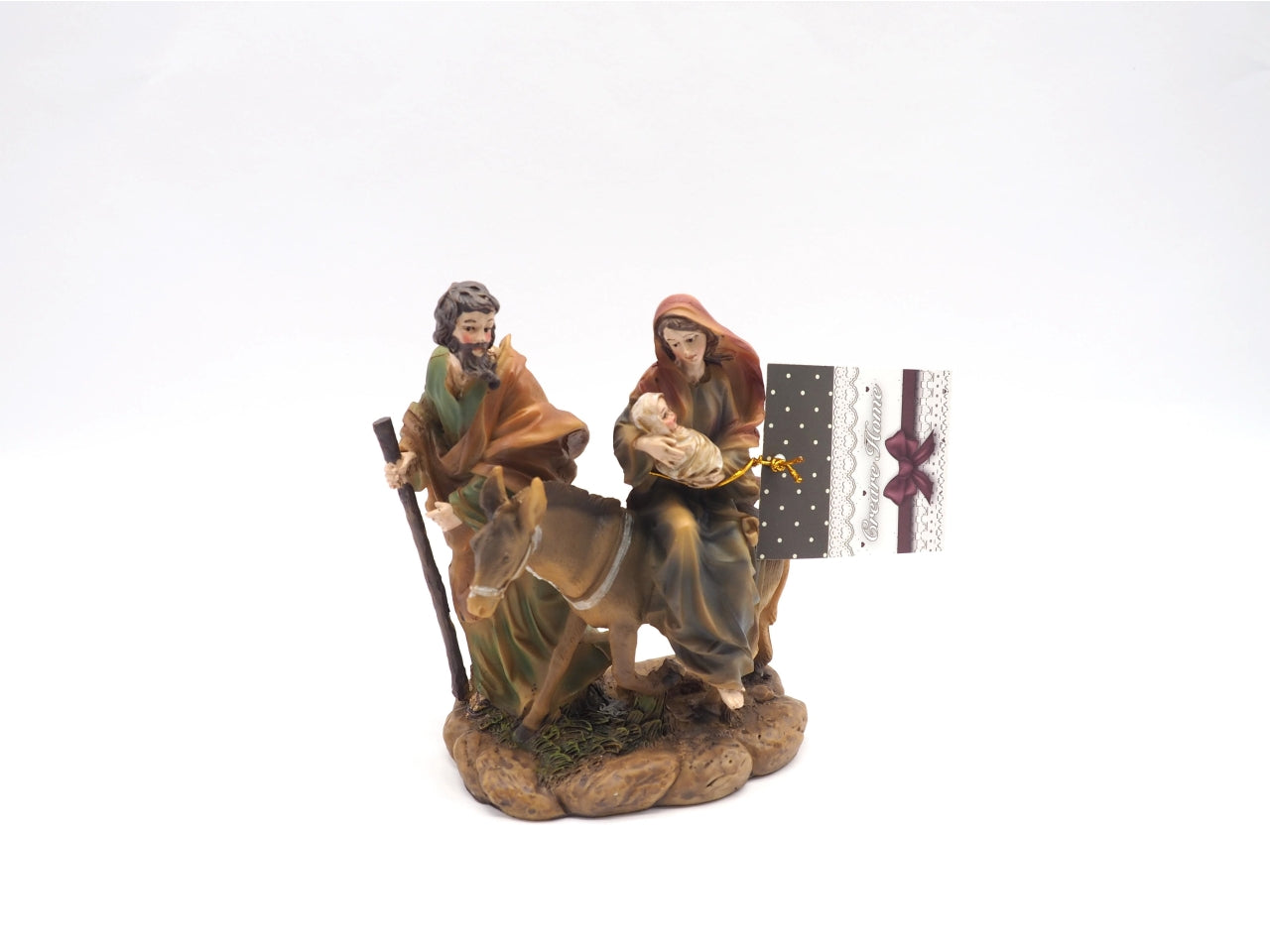 Nativita' in fuga 11xh.15cm in poliresina.