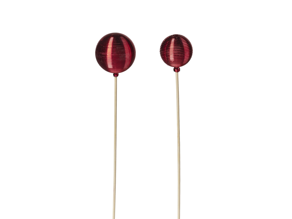 Palline/stick d.5/6cm l.50 cm 253 rosso in 2 assortimenti24 pezzi