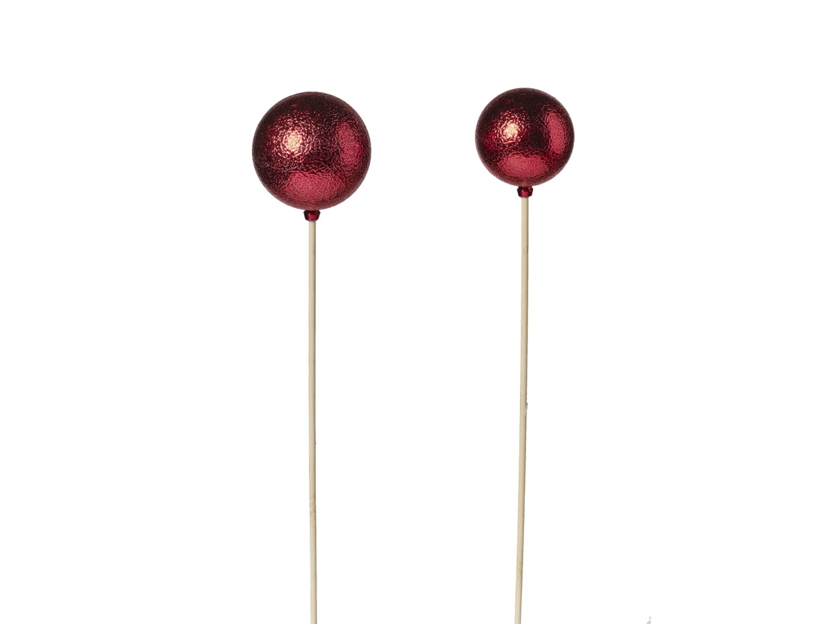 Palline/stick d.5/6cm l.50cm 253 rosso in 2 assortimenti  24 pezzi