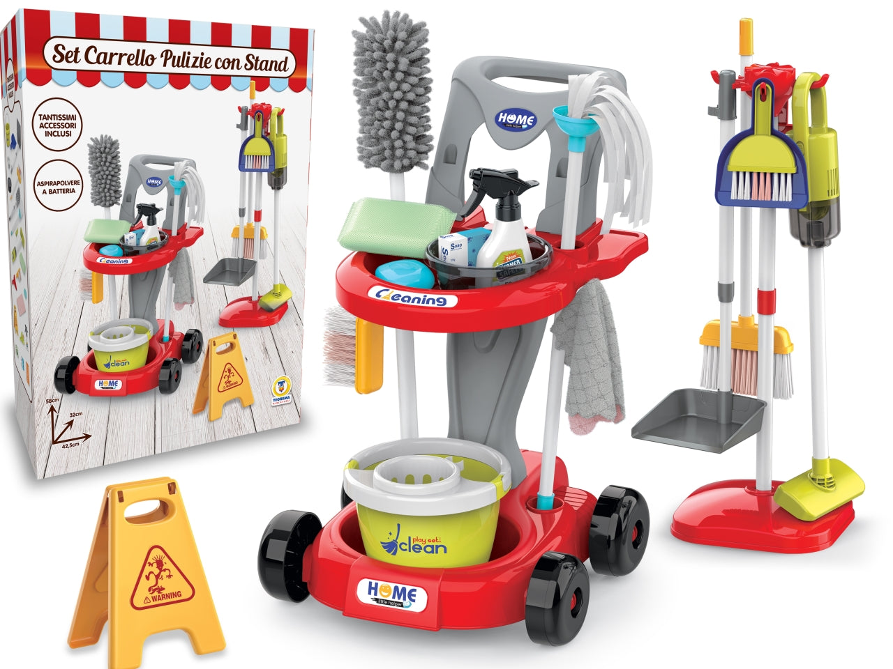 Miss signorina set carrello pulizia con paletta e accessori