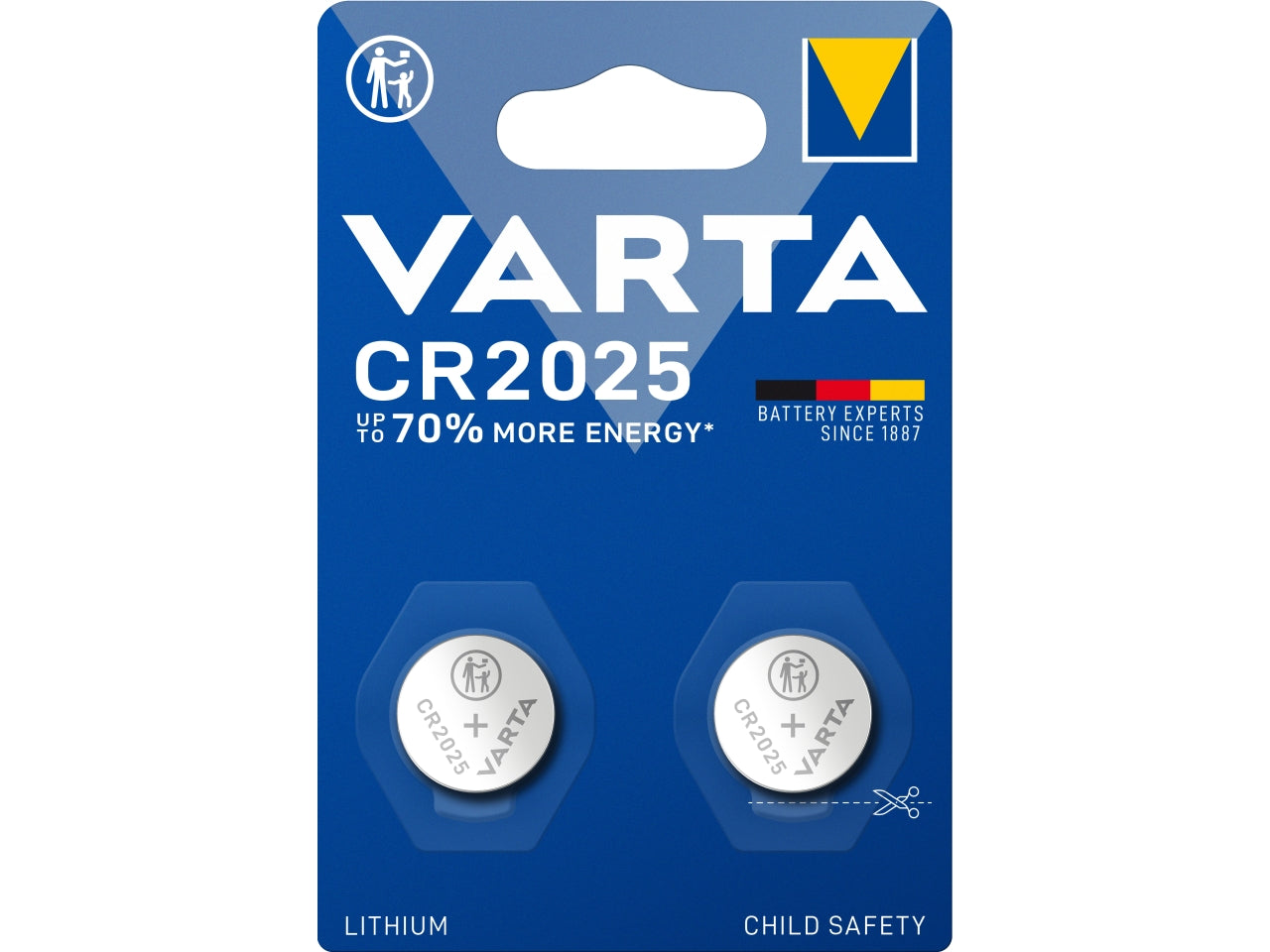 Varta batteria a bottone CR2025 al litio, blister da 2 pezzi