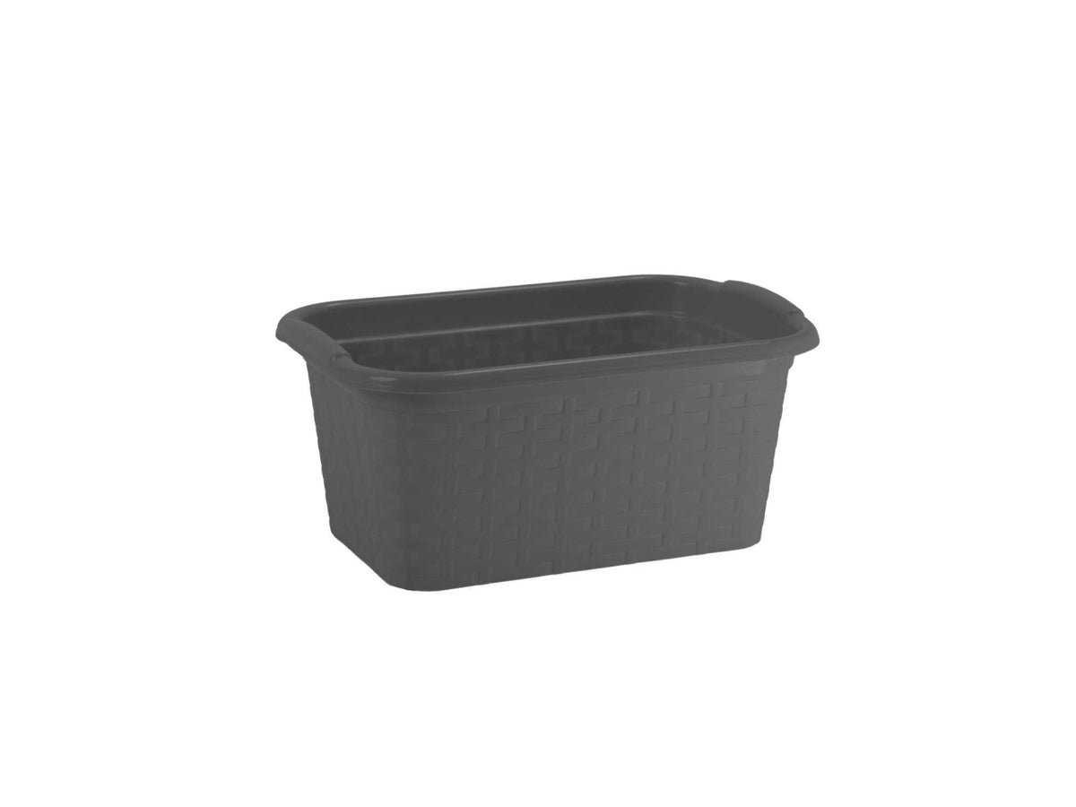 Cestino rattan rettangolare 30x19x13hcm antracite